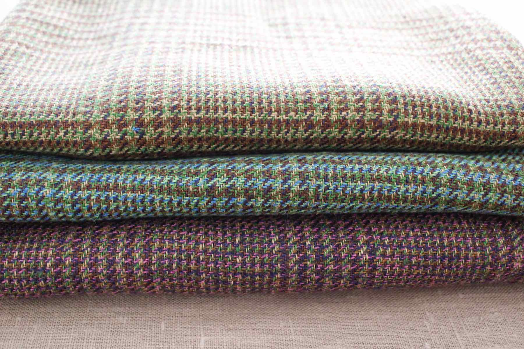 LINNETヘンプグレンチェック色多彩No.16<br />C#5緑紫